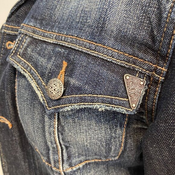 Silver jeans co. Women Vintage-Style Denim Jacket With Button Front & Contr - Picture 8 of 16